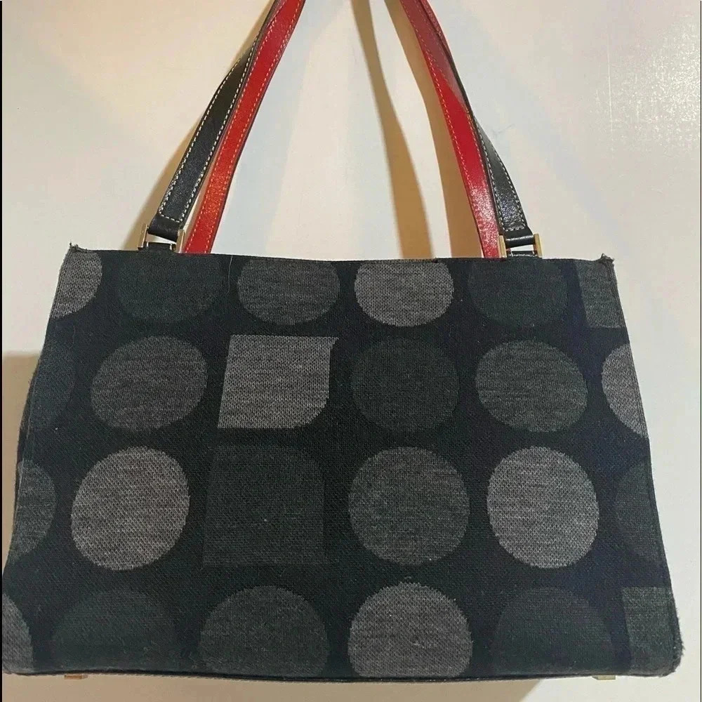 Kate spade twill black grey satchel handbag